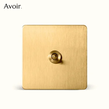 Avoir, златен мед рычажный превключвател, 2-лентови стенни изход стандарт на ЕС, Франция, Великобритания, порт за зареждане Usb Type-C, led димер осветление