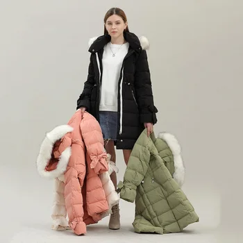 CARECODE/ зимни топло палто с качулка за бременни, ветровка, ежедневни дебели дрехи, парк с кожа яка, пуховик за бременни жени