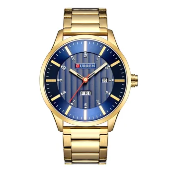 Curren Модерен мъжки часовник със светещи стрелки, висококачествен японски механизъм, кварцови часовници, елегантни, бизнес часовници за мъже, мъжки часовник