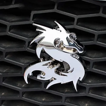 Dragon Loong 100% 3D метална автомобили решетка Икона Лого Тотем Скара Емблемата на Стикер Сребро, Злато, черен екстремни нови аксесоари 3 цвята
