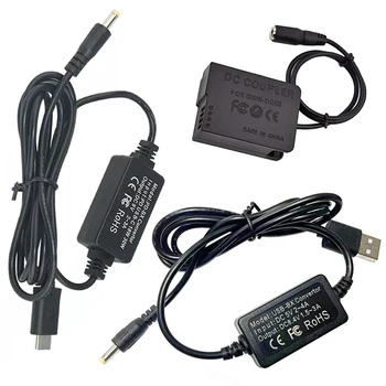 PD USB-C Конвертор + USB Конвертор + DMW-DCC8 DC Конектор за Подмяна на DMW-BLC12 Батерия за Panasonic Lumix DMC-FZ2500 G7 6 5 GH2 G95