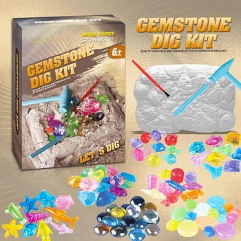 Q0KB комплекти за самостоятелно копаене, играчка за копаене на скъпоценни камъни, научна играчка, детска парти