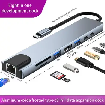 USB C Hub Type-C е съвместим с HDMI Адаптер с Няколко Разветвителями от 3.1 До 4K Thunderbolt 3 C USB Hub с Вход за четене TF SD PD За PC