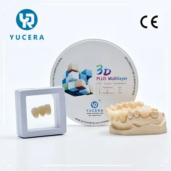 Yucera 3D Plus Многопластова Зуботехническая лаборатория B2 B3 B4 cad cam производител на многослойни циркониевых дискови блокове