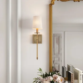 Американски лесен стенен монтаж лампа от ковано желязо с една глава, монтиран на стената фон за всекидневната, декоративни лампи, нощни лампи за спалня, балкон