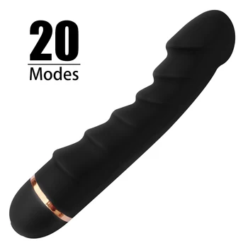 Вибратор с 20 режими, мек силиконов вибратор, реалистични пенис, мощен стимулант на точката G, стимулатор за клитора, жената мастурбатор, секс-играчки за възрастни