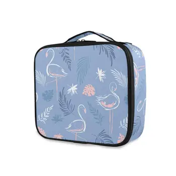 Висококачествени дамски голяма водоустойчив косметичка, женствена чанта за тоалетни принадлежности, пътен комплект за измиване, косметичка с принтом фламинго