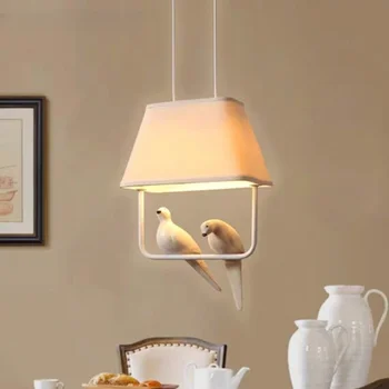 Висящи лампи led художествена полилей Лампа Прост в японски стил с птица Окачен шкаф трапезария Птичья клетка Начало декор