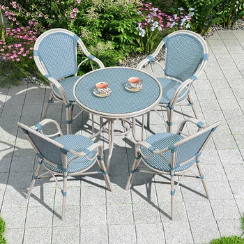 Градинска маса и стол, комбинация от масата за хранене и столове на открито кафене на открито стол за отдих във вътрешния двор и балкон