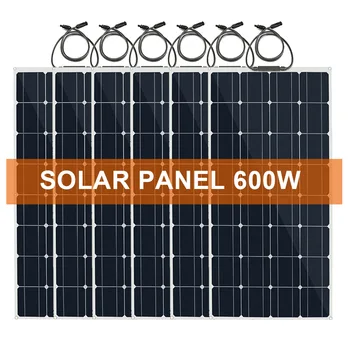 Гъвкави слънчеви панели, 12: 600 W 500 W 400 W 300 W 200 w 100 W водоустойчива леки най-добрите слънчеви панели за дома