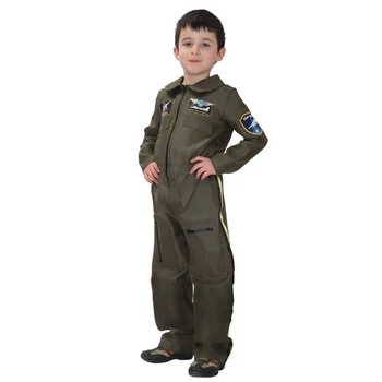 Детски костюм на пилота, костюми на военно-въздушните сили за момчета, форма за cosplay, бебешки дрехи за Хелоуин, cosplay зелен войник