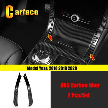 Дръжка за превключване на предавките на превозното средство от ABS-пластмаса от въглеродни влакна, лявата и дясната защитна рамка, накладки, стикер, автомобилен стайлинг за Ford Edge 2018 2019 2020