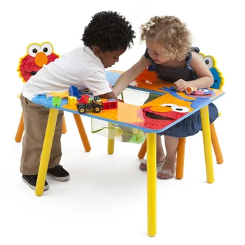 Дървен детски маса за съхранение и столове от Delta Children, сертифициран Greenguard Gold учебна маса за деца