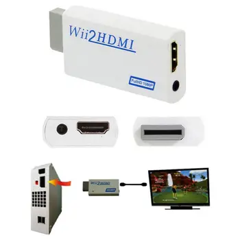 За Wii към HDMI-съвместим Конвертор Full HD 720 P 1080 P 3.5 мм Аудио Wii2HDMI-съвместим Адаптер за КОМПЮТЪР HDTV Монитор Дисплей