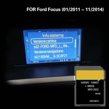 Използва за Ford Focus (01/2011 - 11/2014) Гибралтар, Гърция, Унгария, Ирландия Карта с памет SD Навигационна карта на GPS