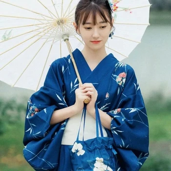 Кимоно за жени Японското традиционно кимоно Рокля за cosplay костюм на Гейша жилетка юката Годишният хавлия и Дрехи за снимки