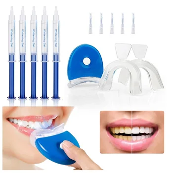 Комплект за избелване на зъби при зъболекар 44% система за избелване на зъби с бензоил 3 бр. избелващ гел + 2 бр. стоматологичен тава + 1 бр. мини лампа за избелване на студено