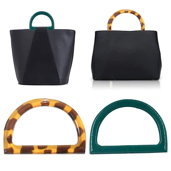 Модни кръгла пластмасова дръжка D-образна форма с 12 см., за да замени ръчно изработени чанти, тканая дръжка за чанта, аксесоари за багаж