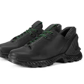 Мъжки маратонки от естествена кожа, дантела, черно спортни обувки за бягане, есен-зима, нови улични обувки от телешка кожа в уличном стил
