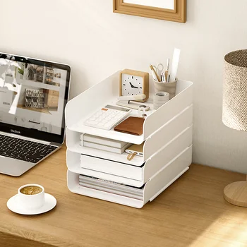 Настолни аксесоари офис Офис стелажи за съхранение на хартия с формат A4, канцеларски материали, разделители за чекмеджета за съхранение на сметки и книги
