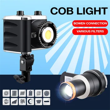 Нов COB led Лампа за Видеозаснемане Студийно Осветление 100 W Висока Мощност 2800-6500 За Професионална Студийная Стробоскопическая Лампа-Светкавица за Фото Видео Камери