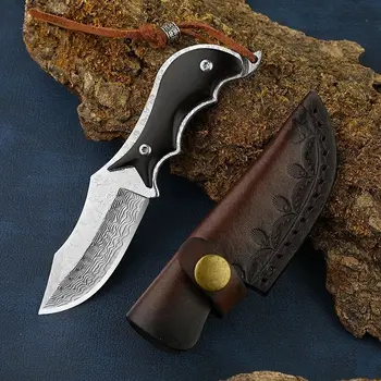 Нов VG10 от дамасской стомана с висока твърдост мини джобен нож за нощуване на открито, всекидневни инструмент за оцеляване, лов EDC инструмент, титан