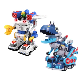 Новост 5 в 1 Трансформирующаяся играчка динозавър Строителни машини Робот Детска магнитна играчка интерактивна играчка за деца
