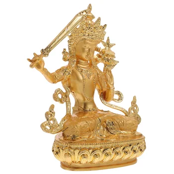 Позлатени Азиатски украса, Статуетка, Домашна статуя на будизма, Ретро храмов сувенири, украса за офиса от сплав