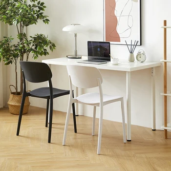 Релаксиращи минималистичные пластмасови трапезни столове с облегалка Модерни домакински трапезни столове, Мебели за приемно Sillas De Comedor WZ50DC