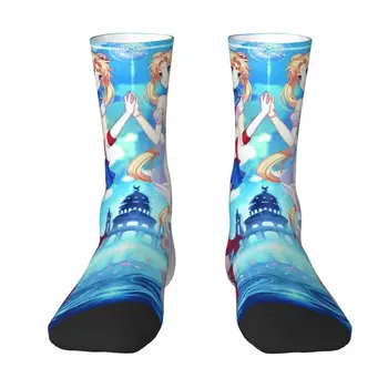 Стръмни чорапи с принтом Super Moon Sailors за жени, мъже, стрейчевые чорапи за екипажа, лято, есен, зима, Усаги Цукино