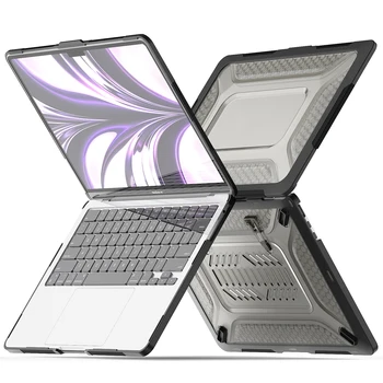 Твърд Прозрачен калъф за MacBook Air 13.6 инча A2681 (випуск 2022 година), Гумена Броня от TPU, Защитен Калъф със стойка