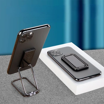 Универсален държач поставка за мобилен телефон с алуминиеви, сгъваеми скоба с пръстен-линия, ултра-авто магнитен държач за настолен таблет