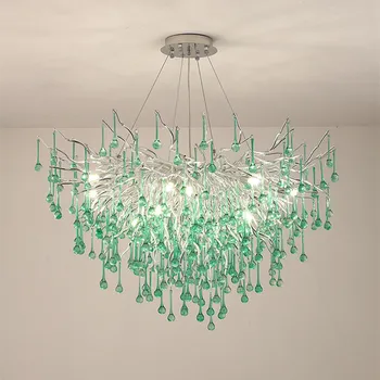Художествена Led Полилей, Висящ Лампа Light Room Decor Луксозна Всекидневна G9 Блясък от Цветни Кристали K9 Подвесная Клонка Chrome lamparas