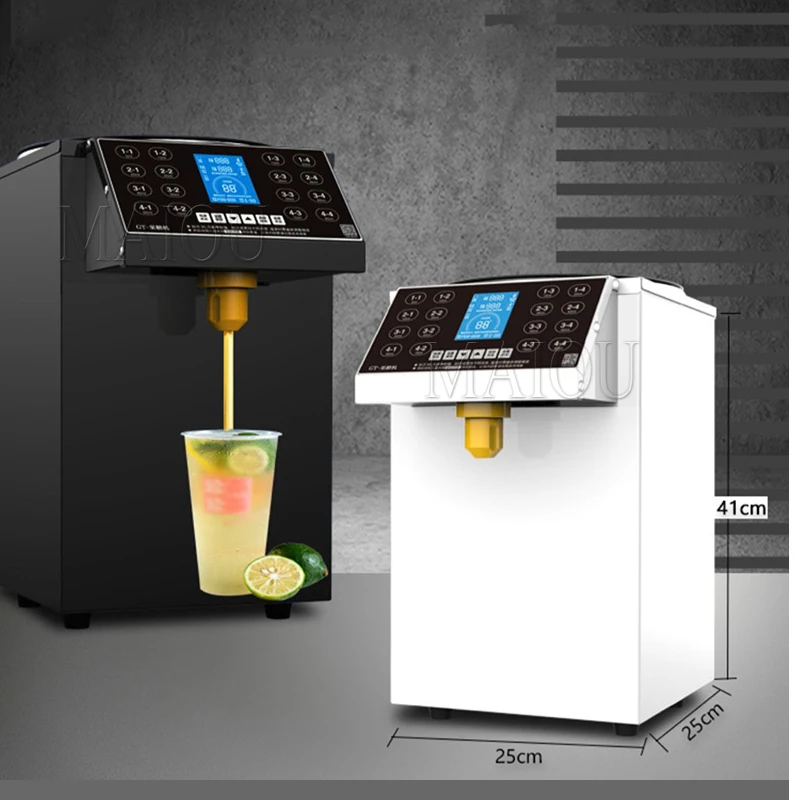 Опаковка на фруктоза с жидкокристаллическим екран за сироп, автоматична количествена машина с обем 8 литра, подходящ за магазини пузырькового чай1