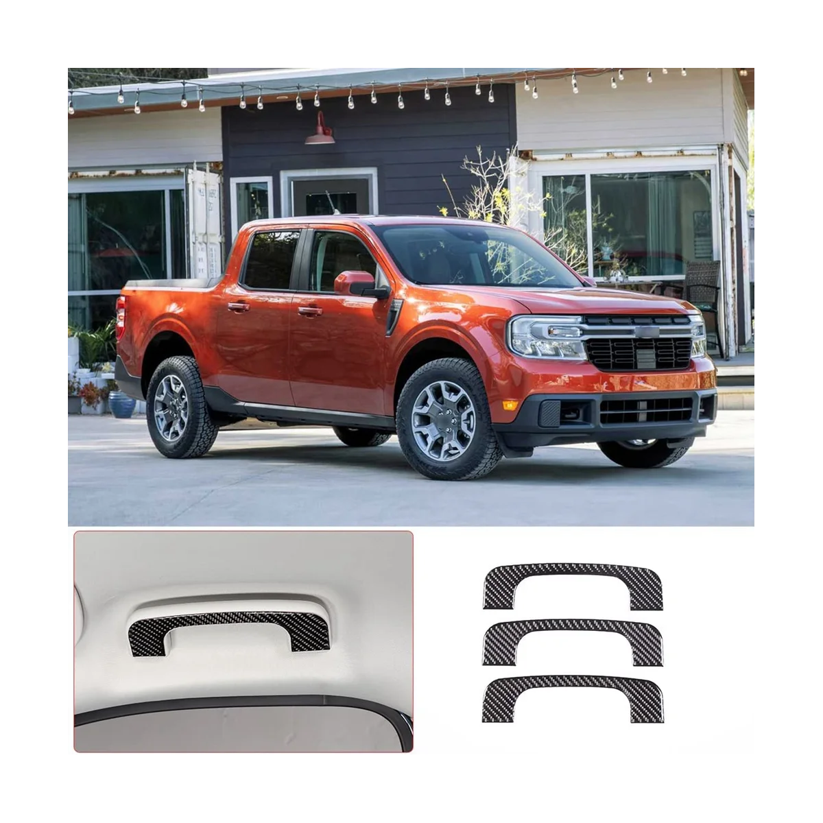 Тампон върху Дръжката на Покрива на Колата Стикер на Покрива, Стикери за Ford Maverick 2022 2023, Аксесоари - Soft Carbon1