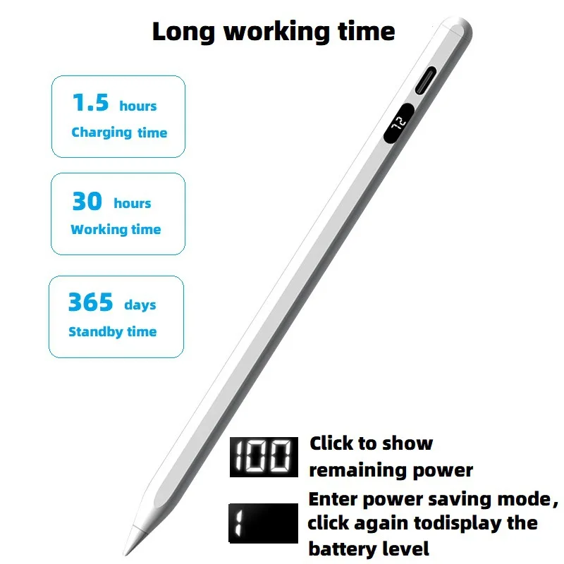 Универсален стилус за таблет телефон Android и IOS, сензорна писалка за iPad, молив Apple Pencil 2 с цифров дисплей на храна1