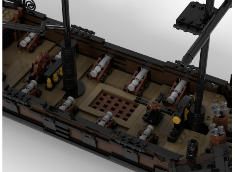 Високотехнологични строителни блокове MOC морски круизен кораб пиратски кетч в събирането на играчка модел модулна сграда за деца DIY3