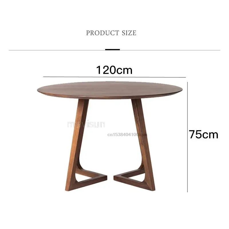 Минималистичная комбинация маса за хранене и столове и интериор в японски стил, малка кръгла маса от масивно дърво, съвременни мебели за всекидневна3