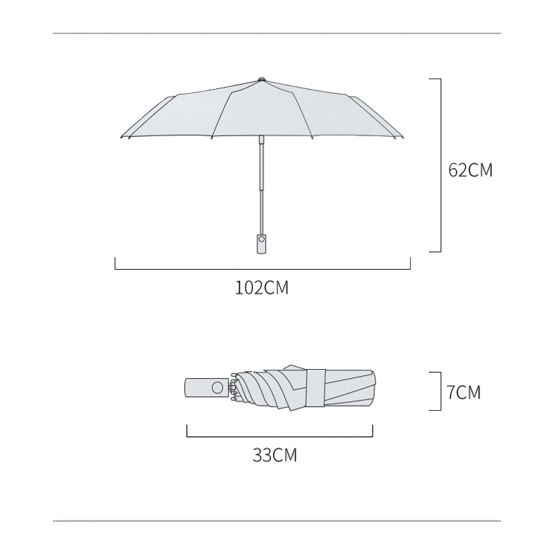 Голям автоматичен чадър от ултравиолетовите лъчи с светоотражающей ивица, устойчиви на дъжд и вятър, чадър от flyback, сгъваем чадър за доставка4