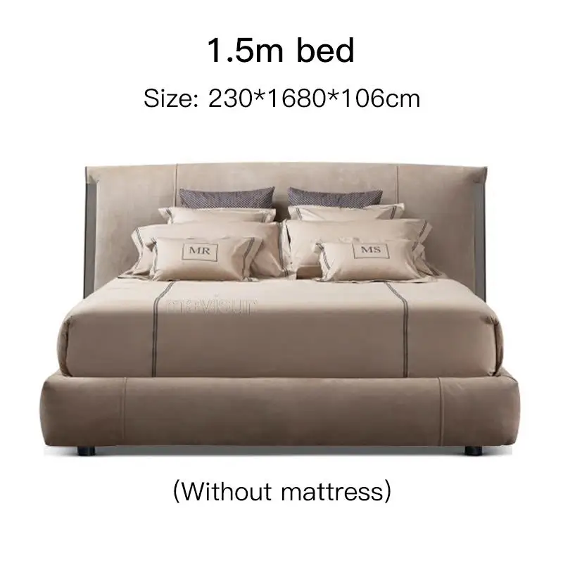 Италиански стил е Лесна Луксозна тъканно легло Спалня Замшевая двойно легло Дизайн голям апартамент Домакински мебели и Висококачествени консумативи5