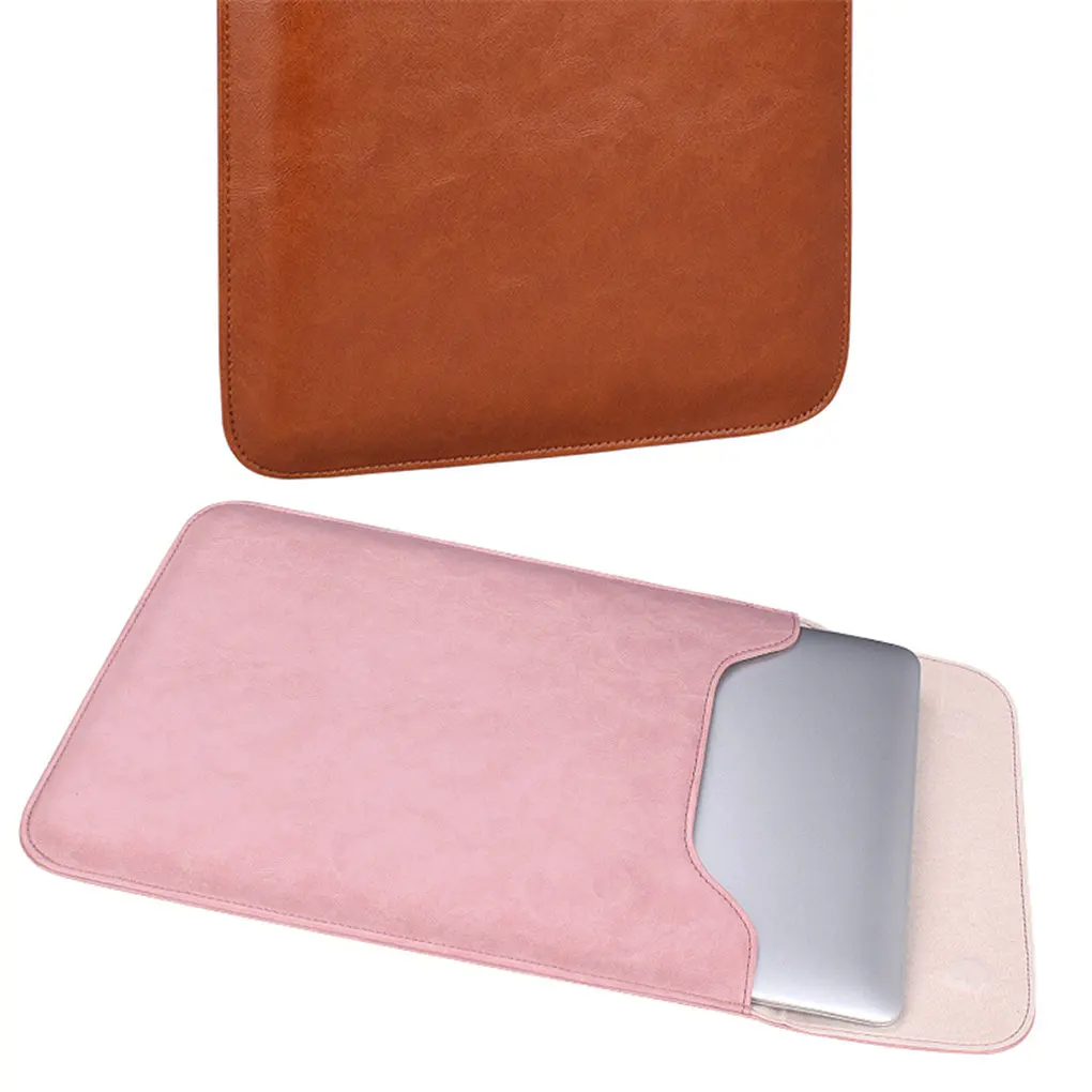 Калъф за лаптоп, водоустойчива чанта за съхранение на изкуствена кожа, подмяна на своята практика за лаптоп MacBook Pink 13 3 инча5