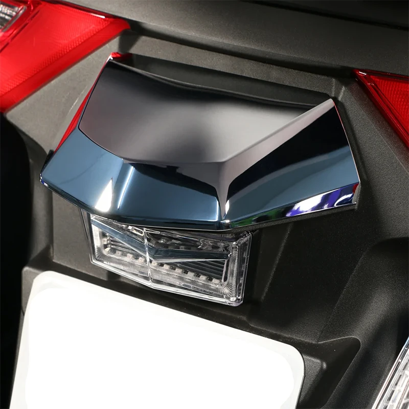 ПАНИЧЕСКИ Лампа Регистрационен номер Защитно Украса За Honda Gold Wing GL1800 F6B 2018-2023 ABS Перла Хром Черен5