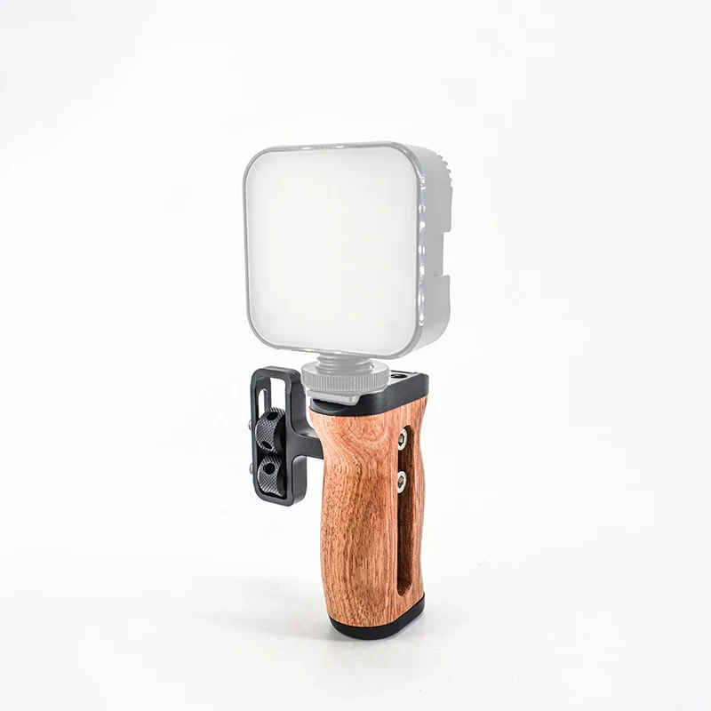 - Рефлексен фотоапарат Дървена странична дръжка Аксесоари за камери за Монтиране на камери със студена башмаком Стабилизатор на екшън-камера за камери5